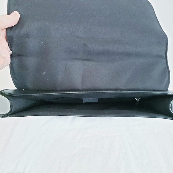 ASOS Black Satchel Vegan Leather and Faux Suede Bag Purse - Picture 10 of 11